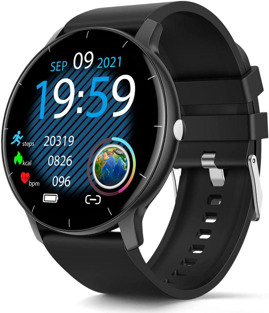 Smart Watch per telefoni Android e telefoni iOS Compatibili iPhone Samsung,  IP68 Nuoto Impermeabile Smart Watch Fitness Tracker Fitness Watch  Cardiofrequenzimetro Orologi per uomini Donne (nero)