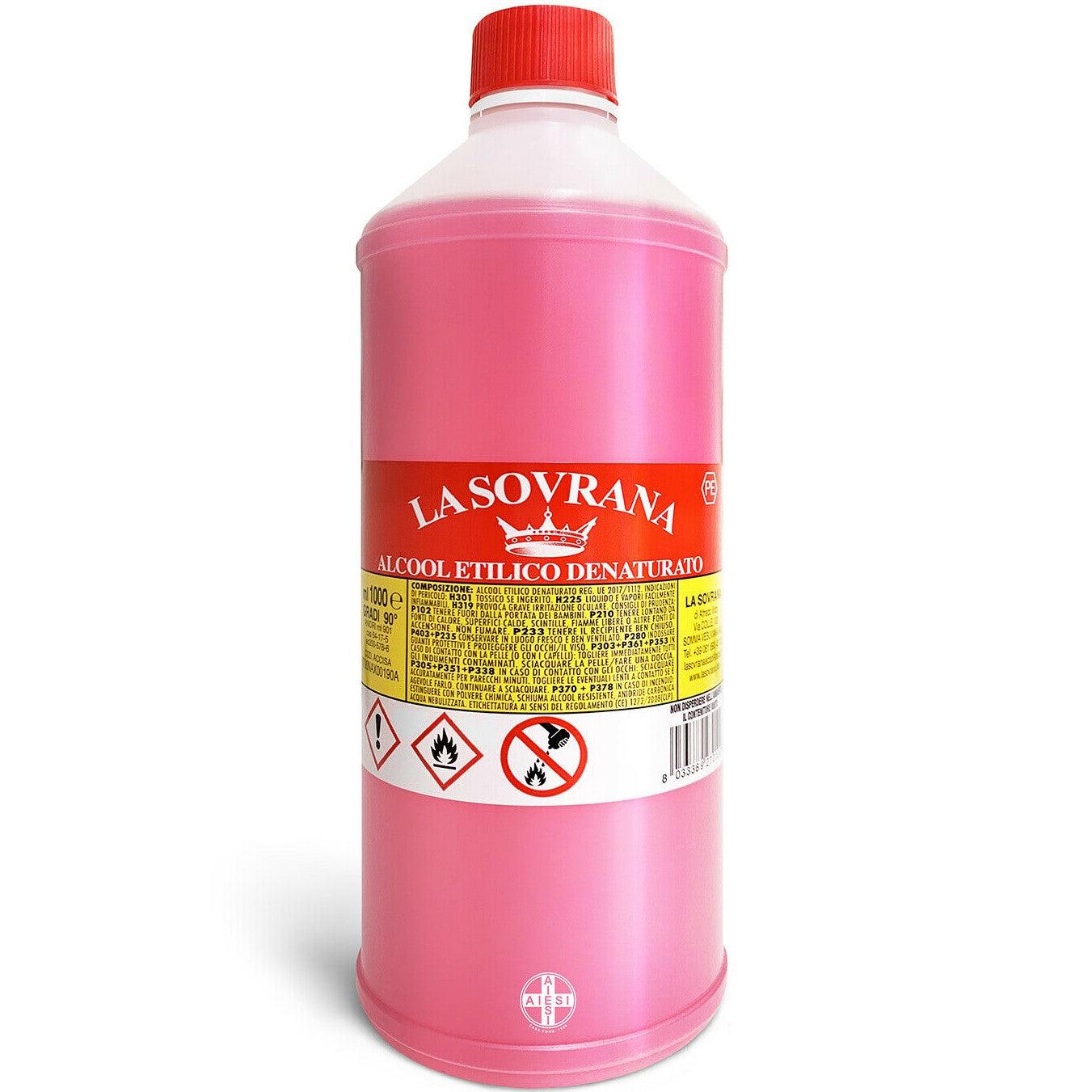 Alcol Etilico Denaturato rosa 90° gradi flacone da 1 litro - alcool –  Imedshop
